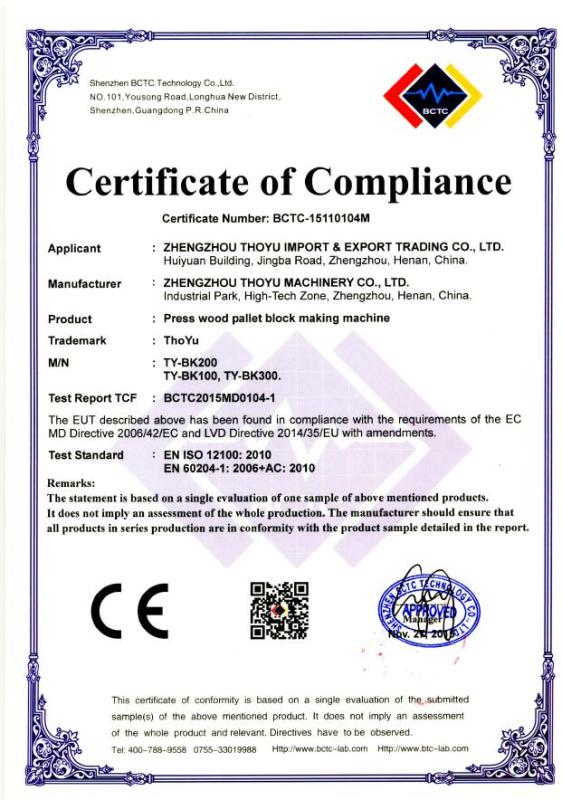 CE - Zhengzhou Thoyu Import & Export Trading Co., Ltd.