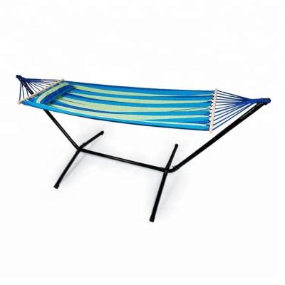 China Chinese Custom Wholesale Colorful Camping Folding Stainless Steel Hammock Stand With Cotton Double Or Single Hammock for sale