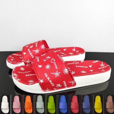 China CUSHIONING Custom Logo Sandals Double Material Made Slides Moq Print Low Slippers Slippers Shoes For Men Slide Sandal for sale