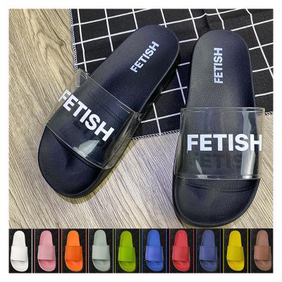 China CUSHIONING Transparente Chinelo Slides Plastic Wide Translucent Sandals Slipper Designers Transparent Slippers Feet Slides for sale