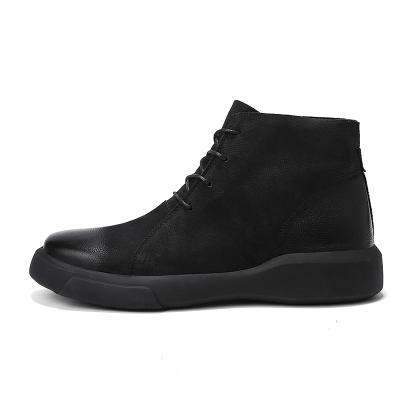 China Round Classic Black Boots Cowhide Shoes Boot For Men Ankle Boots Winter Boots For Men for sale