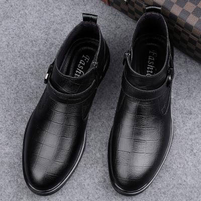 China Bota Round Ankle Boots Zipper Martin Boots Kasut Lelaki Long Uniform Shoes For Men for sale