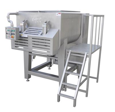 China 1500 Liter Dual - Shaft Electric Meat Mixer Machine With Pneumatic Discharge for sale