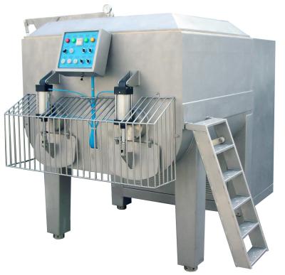 China 1500 Liter Vacuum Meat Mixer Machine Dual - Shaft With Pneumatic Discharge for sale