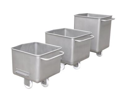 China Stainless Steel Meat Cart 120 Liter / 200 Liter / 300 Liter With Beval Or Flat Mouth for sale