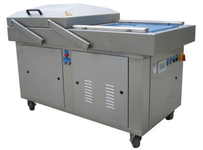 China Gray Stainless Steel Buggy / Double Chambers Industrial Vacuum Sealer Machine for sale