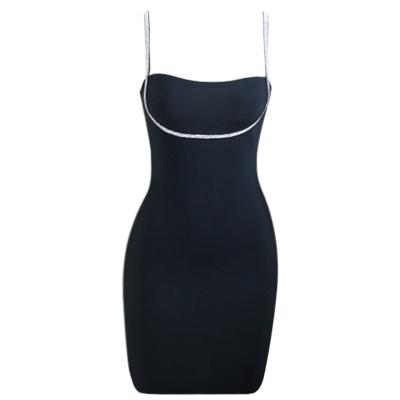 China 2022 New Design Breathable High Elasticity Same Dress Fashionable Sexy Knitted Short Halter Backless Slimming Dress for sale