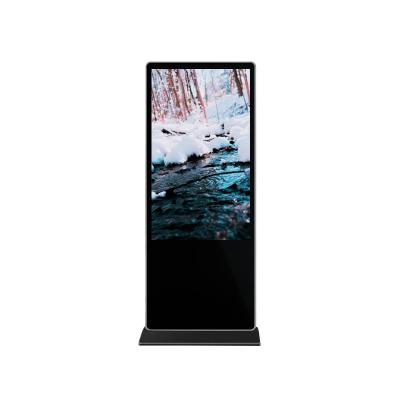 China Indoor Glass Sync Off Alone 43 Inch Metal Floor Stand High Quality Indoor LCD Digital Signage Photo Booth Kiosk Stands Advertising for sale