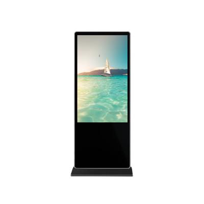 China Indoor 32-55inch Wifi Close View With Rotating Tempered Glass Indoor Network Announcement Floor Standing Wireless LCD Advertising Player for sale