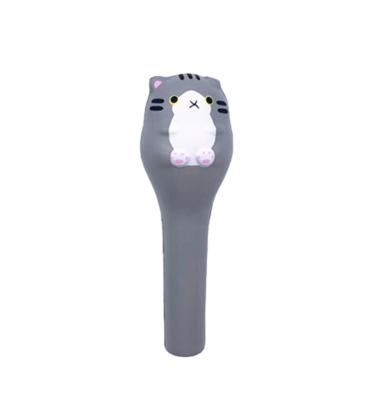 China 5+ Pen Cover PU Squishy Eco-Friendly Stationery Squeezing Gray Cat Pen Tub Pen Surface Release Soft Pressure for sale