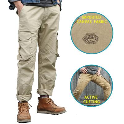 China Emersongear Breathable 100% Cotton Khaki Wear Resistant Casual Outdoor Hikes Swap Pants Custom Cargo Work Pants Mens Trousers Pants for sale