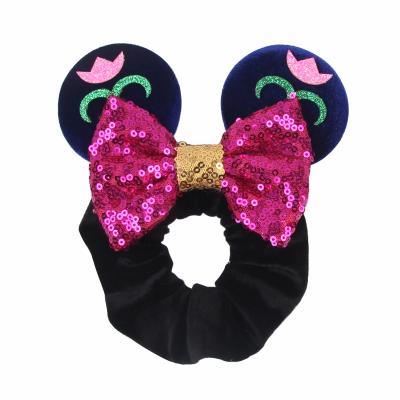 China Main Use Of New Cartoon Character Mouse Hair Bow Ears Women Velvet Hair Scrunchies Girls Princess Elastic Waist Hair Cute Band Headband for sale