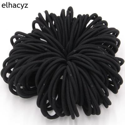 China Fashion Solid Colors Elastic Hair Rope Hair Ties 4mm Thick Headbands Women Girls Headwear DIY Hair Accessories for sale