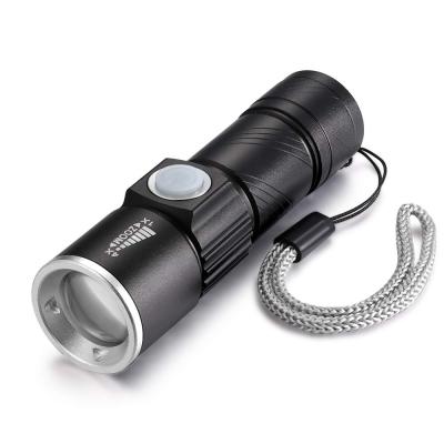 China Mini LED Flashlight Rechargeable 350 Lumen Emergency, Focus Zoom Torch Light with 3 Adjustable Modes for Emergency and EDC Activities for sale