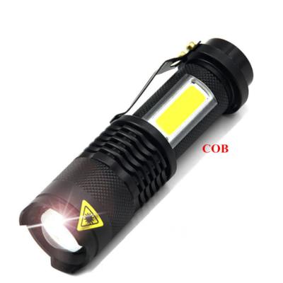 China Camping Mini Flashlights 300 LM Handheld Small LED Flashlight Zoomable COB Lantern Lights for Camping Torch Light for sale