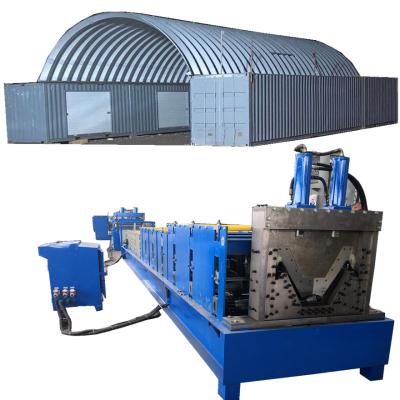 China Steel Fabricated House Screw-Joint Metal Tile Forming Machine Quonset Huts Building Machine Roof Building Machine for sale