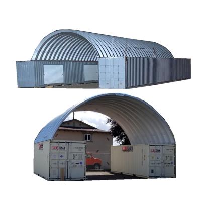 China Modern quonset shipping container cover enclosed front steel building for sale