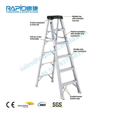 China Contemporary Ladder Scaffolding Double Sided Step China Manufacture Multi Purpose Aluminum for sale