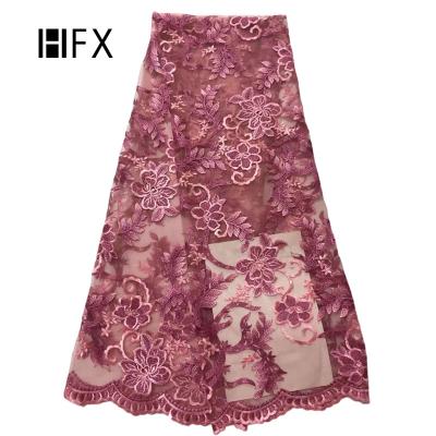 China New Sustainable Fashion HFX Lace African Tulle Lace Embroidered French Lace For Dress Dress for sale