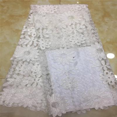 China 2019 Hot Selling Nigerian Mesh Lace Fabric For Wedding Dress Viable High Quality African Tulle Lace Fabric for sale