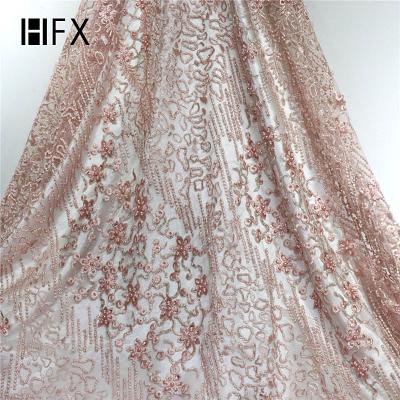 China Luxury Viable Top End Gold Nets Beaded Lace Fabric Sequin Fabric Lace French Beaded Sequined Lace Fabric for sale