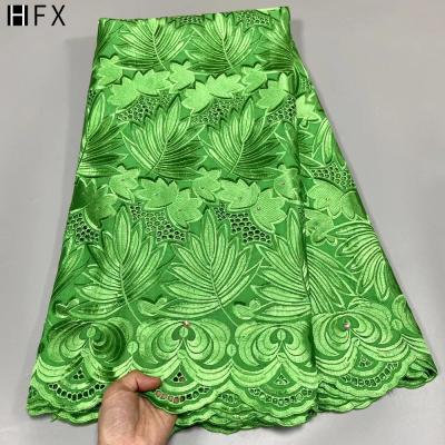 China Sustainable Swiss HFX Embroidery Lace Fabrics 2021 Nigerian African Swiss Voile Lace Austria Cotton Fabric for sale