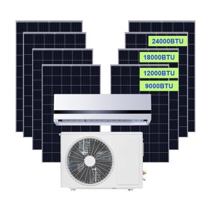 China Household Porcelain DC AC Air Conditioner Hybrid Split Solar Powered System For Home for sale