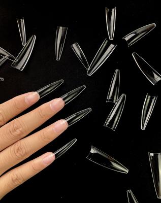 China Meaterial high quality seamless coffin nail tips eco-friendly xxl no curve acrylic nail designs french tips for sale