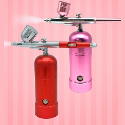 China Portable Aluminum+Copper+ABS Cake Wireless Compressors Nails Makeup Paint Gun Airbrush Machine Set Kit For Nail Art for sale