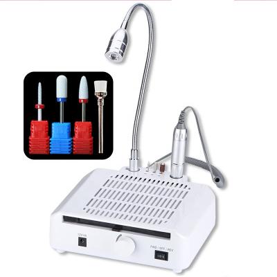 China Nail Drill Machine With Professional 3-in-1Drill Strong Pedicure Manicure Electric Nail Drill Fan Dust Collector Nail Drill Table Electric Dust Collector for sale