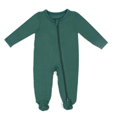 China Eco-Friendly Washable Custom Made Bamboo Squishy Footie Long Sleeve Baby Pajamas Rompers Substantial for sale