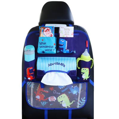 China Cute/Cartoon Kick Backseat Car Organizer Mat with Pocket Holder and Seat Accessories Storage Protector for sale