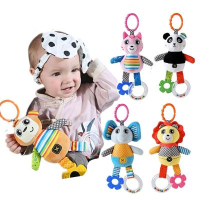 China Stuffed Newborn Baby Stroller Hanging Toy Rattle Bed Bell Activity Toy Cloth Material Cute Animal Doll Bed for sale