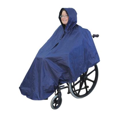 China Single Person Rainwear Factory Customized Nylon Hooded Hand Free Wheelchair Rain Cover for sale