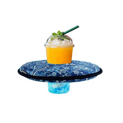 China Custom Neoprene Different Color And Logo Neoprene Floating Cooler Inflatable Drink Holder for sale