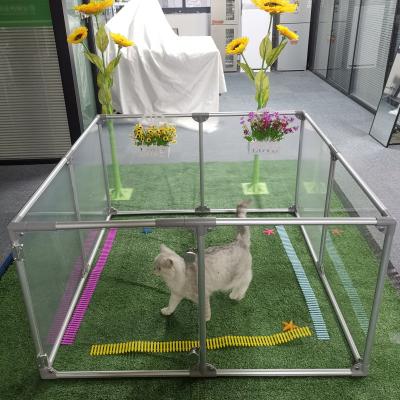 China Stocked Acrylic Dog Playpen with Large Space and Transparent Fence Easy to Assemble for sale