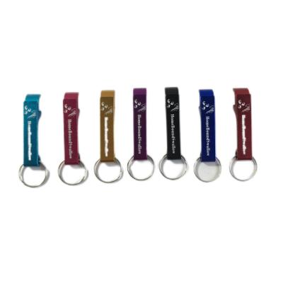 China Spot Customized Logo Aluminum Alloy Bottle Opener Keychain with Sustainable Design for sale