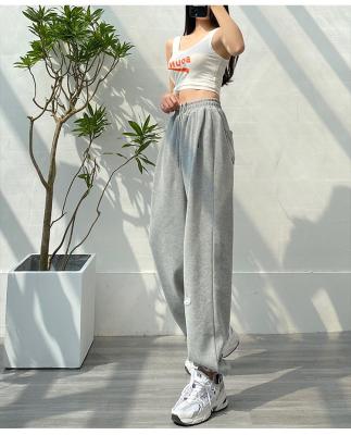 China Straight Loose Wide Leg Slim Casual Pants Anti-pilling 2022 New Gray Sweatpants Women Pants Streetwear Ladies Trousers for sale