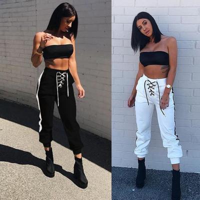 China 2022 New Women's Solid Color Loose Sports Pants Anti-pilling Casual Women's Harem Pants Link Streetwear Ladies Pants for sale