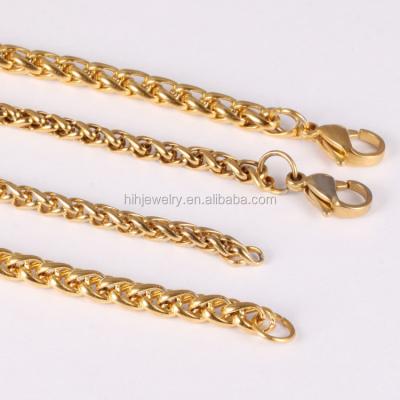 China Stainless Steel 18k Gold Jewelry Chain Necklace Fashion Gold Necklaces Chains Saudi Gold Jewelry for sale