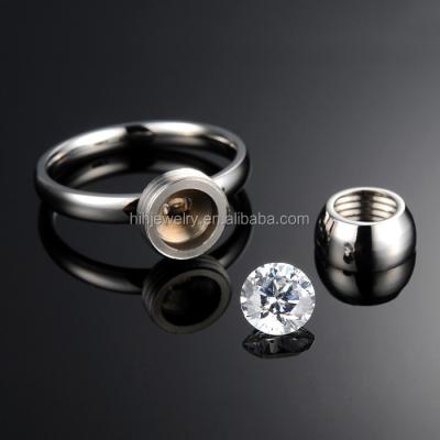 China Engagement Ring Interchangeable Design Stainless Steel Ring Color Changing Mood Ring for sale