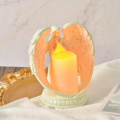 China Wholesale Decoration Angel Candle Holder Nordic Home Decor Resin Ornament Table Home Decorations for sale