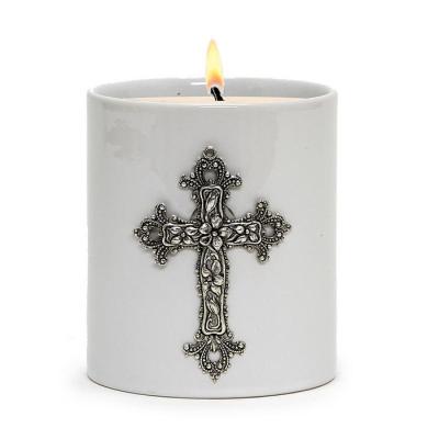 China New Custom White Ceramic Candle Cup Home Decoration Craft Candle Jar Candle Glow Dinner Ornaments Creative for sale