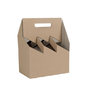 China Corrugated 4 Bottle Cardboard Wine Carrier 6 Pack Cardboard Wine Bottle Carrier for sale