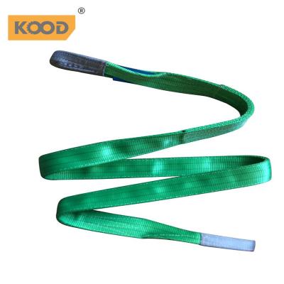 China Lift / Pack Polyester Eye To Eye Green Webbing Sling 1T 2M 30MM SF7:1 for sale