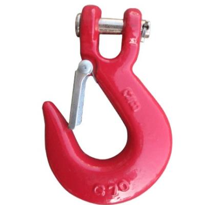 China Heavy Industry High Strength Red EYE G80 Forged Crane Rigging Alloy Steel G80 Swivel Self Locking Hook for sale