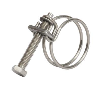 China Stainless steel Hot Selling Stainless Steel Rope Cable Drop Metal Double Wires Hose Clamp for sale