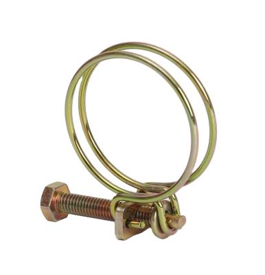 China Stainless steel 2022 New Design Manufacturer Adjustable Stainless Steel Double Wires Hose Clamp for sale