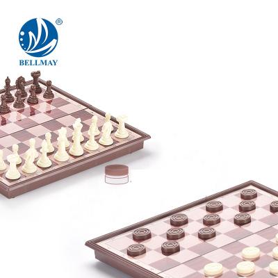 China Bemay Chess Toy 2 IN China Plastic Magnetic Chess Board Game 1 Chess Pieces Set Tournament In Foldable for sale