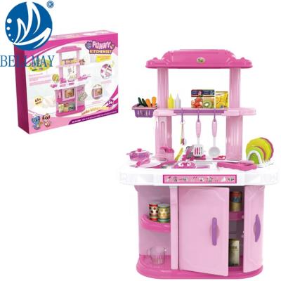 China Bemay Toy Plastic New Style Electric Indoor Furniture Toy Kids Pretend To Play Kitchen Set Toys For Children for sale